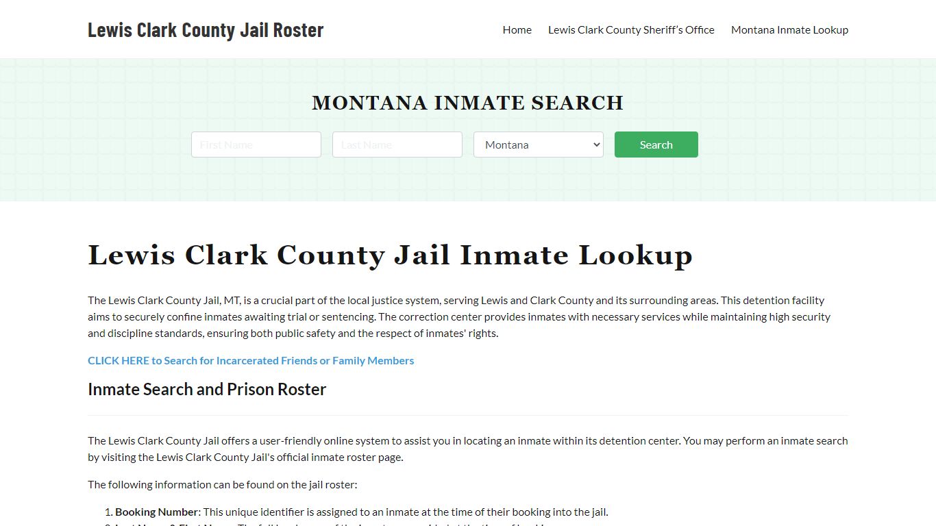 Lewis Clark County Jail Roster Lookup, MT, Inmate Search